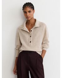 Reiss - Wool-Cashmere Half-Button Jumper - Lyst