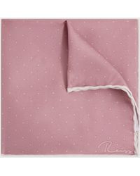 Reiss - Liam - Pink Polka Dot Silk Pocket Square - Lyst