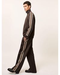 Reiss - Foster - Brown Monogram Cotton Wide-leg Joggers, Xxl - Lyst