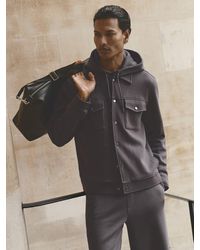 Reiss - Sueded Interlock Jersey Twin-Pocket Overshirt - Lyst