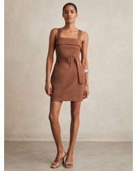 Reiss - Belted Mini Dress - Lyst