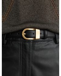 Reiss - Leather Curved-Buckle Belt - Lyst