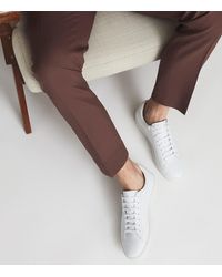 Reiss Finley - Leather Sneakers - White