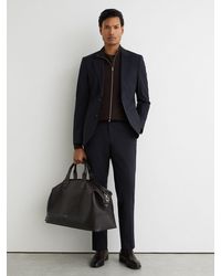 Reiss - Promise - Navy Tailored Fit Wool-blend Tailored-fit Suit Trousers, 36w X 31l (uk 36 R) - Lyst
