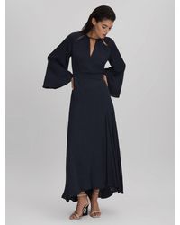 Reiss - Flute Sleeve Midi Dress - Lyst
