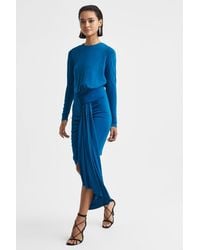 Reiss - Isadora - Teal Embellished Chain Bodycon Mini Dress - Lyst