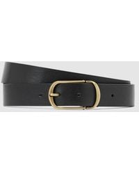 Reiss - Zeke Leather Hinged-Buckle Belt - Lyst