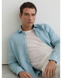 Reiss - Linen Cutaway-Collar Regular-Fit Shirt - Lyst
