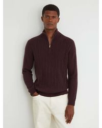 Reiss - Cashmere Cable-Knit Half-Zip Jumper - Lyst