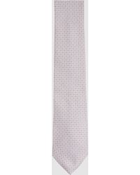 Reiss - Como - Soft Rose Silk Geometric Print Tie, One - Lyst