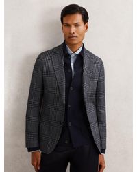 Reiss - Wool-Blend Check Single-Breasted Blazer Tailored-Fit - Lyst