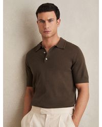 Reiss - Merino Wool Short Sleeve Polo Shirt - Lyst