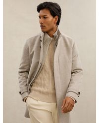 Reiss - Atelier - Natural Player Atelier 100% Cashmere Hybrid Overcoat With Removable Gilet, S - Lyst