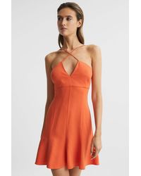 Reiss - Trina - Orange Strappy Mini Dress, Us 12 - Lyst