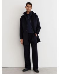 Reiss - Wool-Blend Gilet-Insert Single-Breasted Coat - Lyst