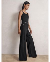 Reiss - Stretch Cotton Wide Leg Jeans - Lyst