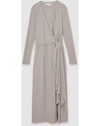 Reiss - Jersey Wrap-Tie Midi Dress - Lyst