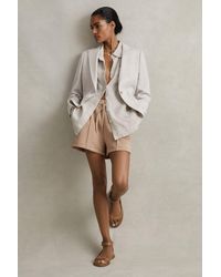 Reiss - Farrah - Light Grey Petite Single Breasted Suit Blazer With Tm Fibers - Lyst