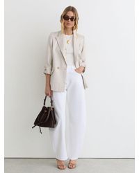 Reiss - Sabel - White Barrel-leg Jeans, 32 - Lyst