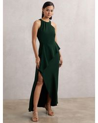 Reiss - Ruffled Slash-Detail Maxi Dress - Lyst