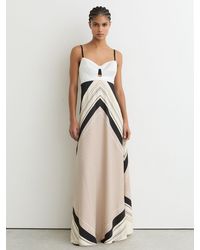 Reiss - Myra Scarf-Print Tie-Back Maxi Dress - Lyst