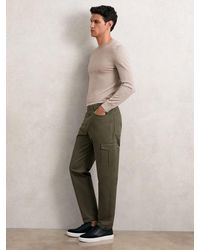 Reiss - Cotton Tapered Cargo Trousers With Stretch - Lyst