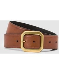 Reiss - Leather Edged-Buckle Belt - Lyst