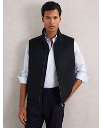 Reiss - Wool-Blend Funnel-Neck Gilet - Lyst