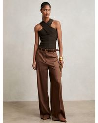 Reiss - Cross Neck Textured Top - Lyst