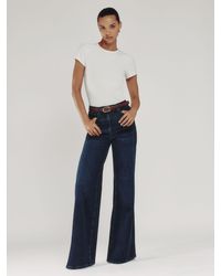 Reiss - Heather Petite Stretch-Cotton Wide-Leg Jeans - Lyst