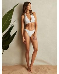 Reiss - High Rise Waffle Bikini Bottoms - Lyst