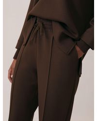Reiss - Bernie - Chocolate Interlock Wide-leg Joggers, S (us 4-6) - Lyst