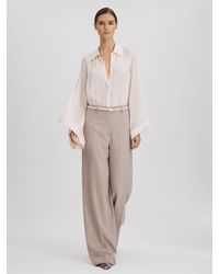 Reiss - Magda Blouse Semi Sheer - Lyst