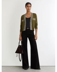 Reiss - Tipped Button-Through Cardigan - Lyst