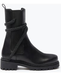 Rene Caovilla - Bottine Cleo Noire Avec Cristaux 25 - Lyst