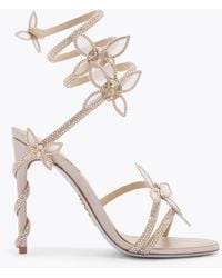 Rene Caovilla - Margot Champagne Sandal With Butterflies 105 - Lyst