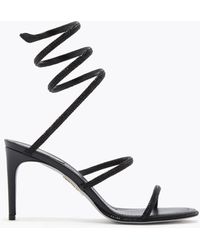 Rene Caovilla - Cleo Satin/Jet Strass Sandal - Lyst