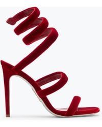 Rene Caovilla - Sandale Cleo En Velours Rubis 105 - Lyst