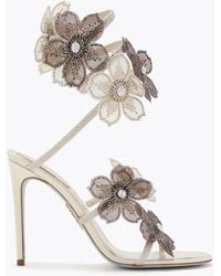 Rene Caovilla - Peach Flower Ivory And Sandal 105 - Lyst
