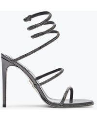 Rene Caovilla - Cleo Anthracite Sandal With Crystals 105 - Lyst