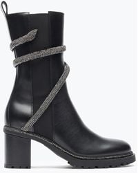 Rene Caovilla - Bottine Cleo Noire Avec Cristaux 60 - Lyst