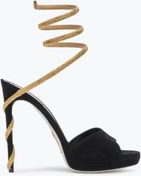 Rene Caovilla - Margot Suede And Platform Sandal 120 - Lyst