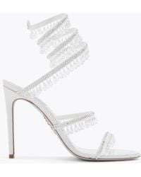 Rene Caovilla - Chandelier Ivory Satin-Lamb/Crystal-Transmissi Sandal - Lyst