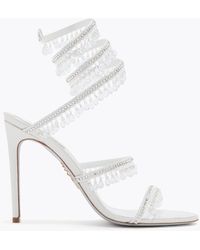 Rene Caovilla - Chandelier Ivory Satin-Lamb/Crystal-Transmissi Sandal - Lyst