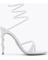 Rene Caovilla - Margot Ivory Satin-Lamb/Trasmission Strass Sandal - Lyst