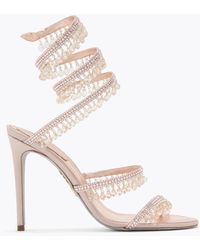 Rene Caovilla - Chandelier Light Satin/Silk Strass Sandal - Lyst