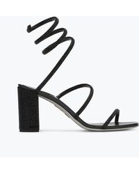 Rene Caovilla - Sandalo Cleo Tacco A Blocco Con Cristalli 80 - Lyst