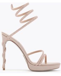Rene Caovilla - Margot Nude Platform Sandal 120 - Lyst