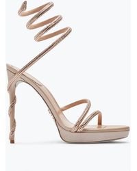 Rene Caovilla - Margot Crystal Eggshell Platform Sandal 120 - Lyst