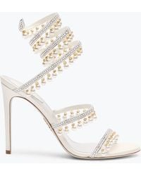 Rene Caovilla - Chandelier Ivory Sandal With Pearls 105 - Lyst